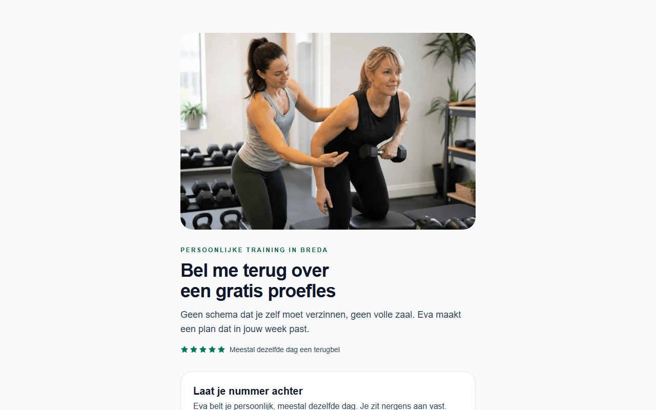 Voorbeeld van de template Lead eerst